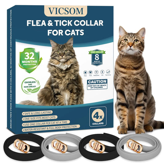4 PACK FLEA COLLARS FOR CATS